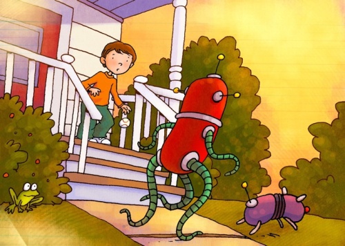 Patrick alien leaving house