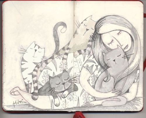 ines2 woman of cats sketch 2