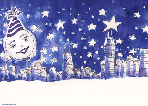 ChristmasNewYearWinter-Moon-Over-Chicago-©-M-Kogan-12-14-2014-copy